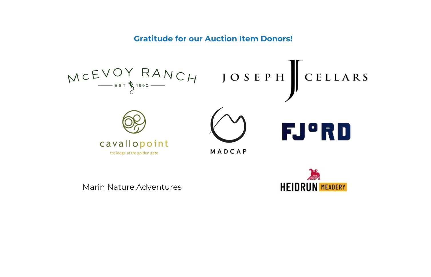 Auction Item Donors